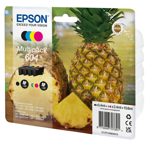 Epson 604 ink cartridge 4 pc(s) Original Standard Yield Black, Cyan, Magenta, Yellow Epson 604 ink cartridge 4 pc(s) Original Standard Yield Black, Cyan, Magenta, Yellow